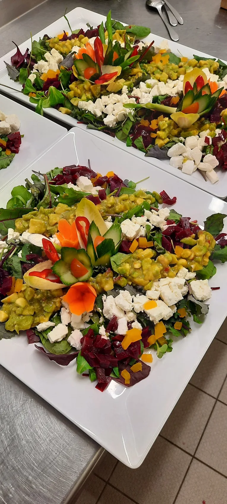 Bunte vegetarische Salat- und Gemüseauswahl